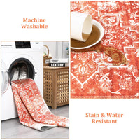 Tapis d'intérieur Garvee pour salon, doux, à poils courts, grand format, dégradé orange, lavable, 160 x 230 cm, pour salle à manger ou bureau.