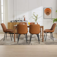 Ensemble de 2 chaises de salle à manger modernes Garvee, revêtues de cuir PU, pieds en métal, stables, confortables et polyvalentes, idéales pour la cuisine ou un café, couleur noire.