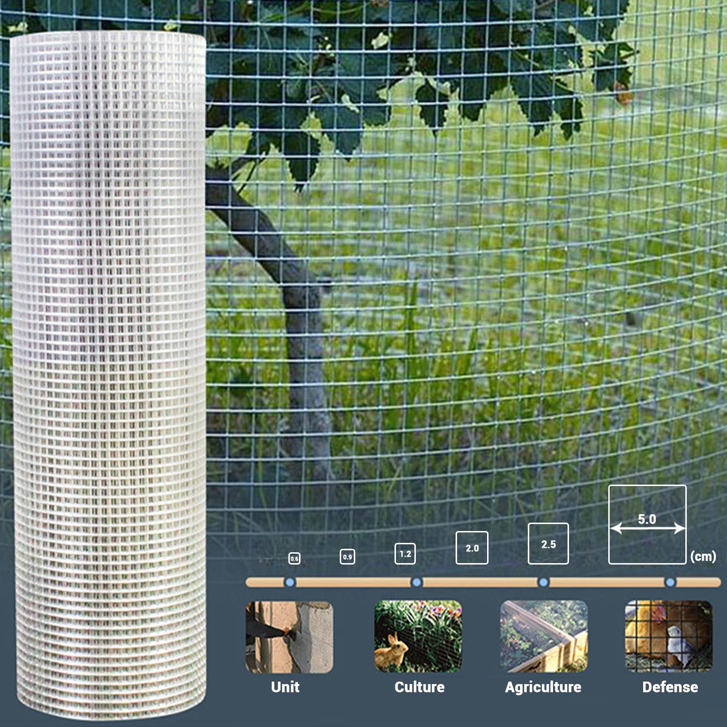 Garvee grillage métallique maille 6,4 mm, 99 cm × 25 m, acier galvanisé, pour jardin et enclos d’animaux