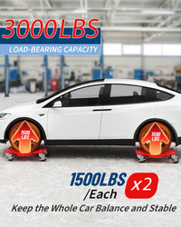 Ensemble de chariots pour roues de voiture Garvee, 2 pièces, capacité de charge de 1360 kg, plateforme en V, acier, 4 roulettes pivotantes, pour voitures et motos