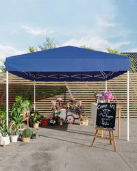 Tente pliante Garvee 3 x 3 m - Protection UV, imperméable, hauteur réglable, structure en acier robuste, toile Oxford 210D, idéale pour le camping et les événements en plein air, bleue