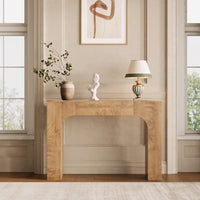 Console Garvee de style ferme de 119 cm (47 pouces), table d'entrée étroite en bois, construction robuste, salon, couloir, chêne foncé