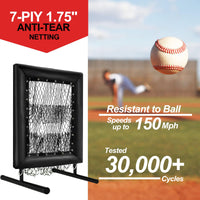 Filet de lancer de baseball Garvee à 9 trous, réglable, robuste, 7 plis, portable, pour l'entraînement au baseball et au softball, 50 x 75 cm, noir