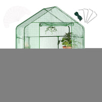Serre Garvee 57 x 29 x 76 po avec 3 niveaux, 12 étagères, bâche épaisse en PE, fenêtre, portable pour le jardin et l'intérieur
