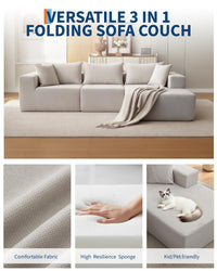 Canapé d'angle modulaire Garvee 108" Cloud, méridienne en L, tissu polymère confort sans os, style polyvalent pour le salon