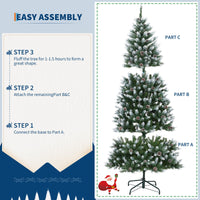 Garvee sapin de Noël de 225 cm avec 250 LED et pommes de pin décoratives pour grandes pièces, décoration festive