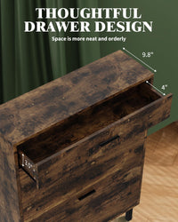 Meuble à chaussures étroit en bois Garvee avec 3 tiroirs, anti-basculement, pour entrée et couloir, multicolore