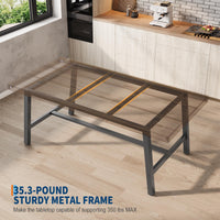 Table de salle à manger industrielle Garvee en bois pour 6 à 8 personnes, avec structure métallique robuste, pieds réglables, 180 cm (70,87 po), finition brun rustique.