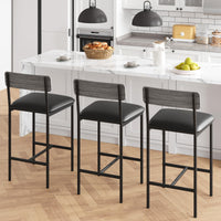 Garvee Lot de 2 chaises de bar hautes avec table d'appoint, livré en carton, couleur grise