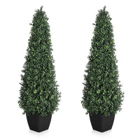 Garvee Lot de 2 buis artificiels coniques de 91 cm, topiaires verts pour décoration d’entrée, terrasse et jardin