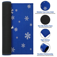 Garvee Deurmat Tapis antidérapant décoratif de Noël 50x80 cm en tissu non tissé, blanc et bleu, pour entrée intérieure et extérieure