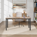Garvee bureau d’ordinateur 160 cm, cadre métal robuste, plateau MDF, brun, bureau et gaming - Brun
