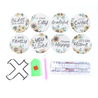 Kit de peinture diamant Garvee 8 pièces à faire soi-même, motif tournesol, bois, avec support et colle, décoration pour la maison et la cuisine, coloré