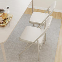 Garvee Lot de 4 chaises pliantes beige, cadre en métal, charge max. 159 kg, chaises portables pour salle à manger, salon, bureau et camping