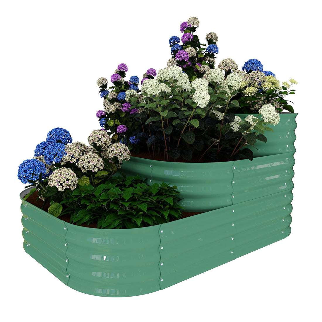 Garvee kit de jardin surélevé galvanisé 61 × 42 × 31 cm en acier inoxydable, pour légumes et herbes aromatiques en extérieur