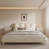 Commode élégante Garvee à 3 tiroirs, blanche avec détails dorés, pour chambre et salon, design minimaliste, construction robuste