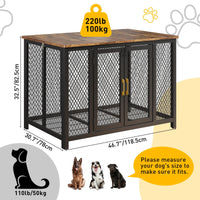 Garvee Cage pour chien 122 cm style meuble avec porte supérieure, structure robuste en bois et métal, design intérieur élégant, indestructible, adaptée aux chiens petits, moyens et grands.