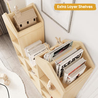Étagère enfant Garvee 8 compartiments, forme château, grand espace de rangement, protection anti-basculement, bois, 3 niveaux, chambre d'enfant et salle de jeux, blanche