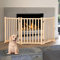 Barrière pour chien en bois Garvee, autoportante, sans peinture, pliable, 3 panneaux, 61 cm de haut, antidérapante, pour portes et escaliers