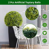 Garvee Lot de 2 boules de buis artificielles 52 cm en PE, résistantes aux UV et aux intempéries, pour jardin et mariage, vertes