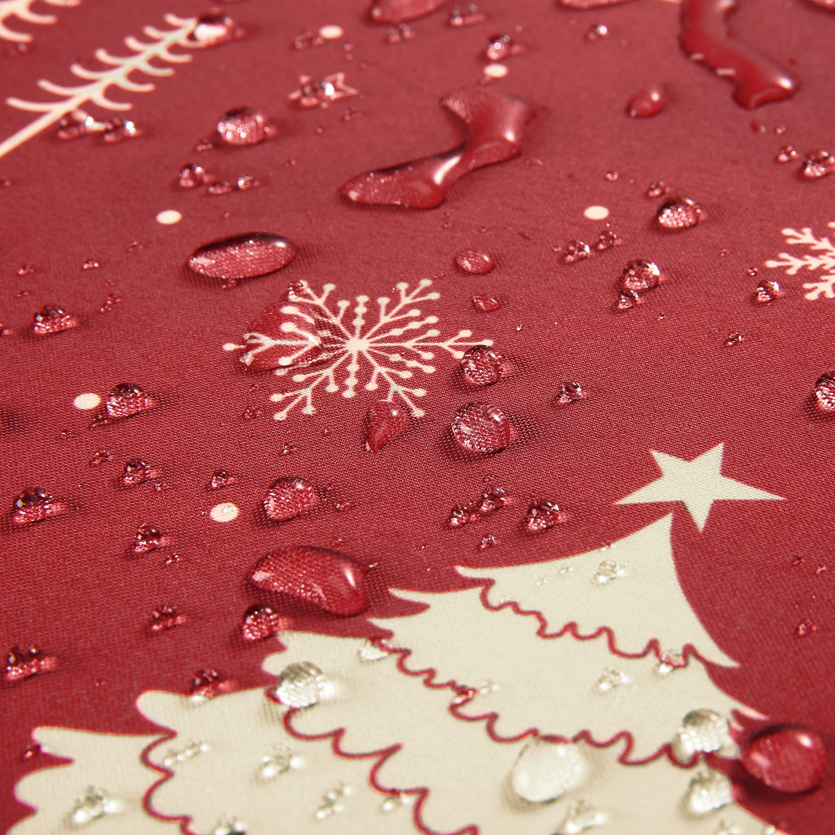Nappe de Noël ronde GARVEE 152 cm, imperméable et lavable, couleur or, idéale pour les fêtes, la cuisine et la salle à manger. Parfaite pour une décoration festive.