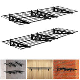Garvee Étagères murales (lot de 2), 60 x 180 cm, structure en acier, pliables, robustes, pour le rangement dans le garage, noires