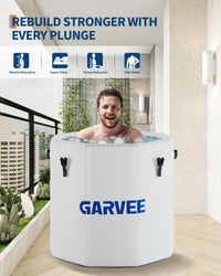 Garvee Bain Glacé Gonflable 704 L pour Sportifs, Couvercle Isolant, PVC Robuste, Thérapie par Eau Froide, Récupération à Domicile, Blanc