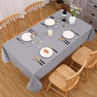 Nappe de Noël carrée imperméable GARVEE 140x140 cm grise pour banquet, cuisine, pique-nique, intérieur et extérieur