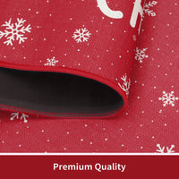 Ensemble de tapis de cuisine Garvee Kerst, 2 pièces, antidérapant, lavable, blanc, imprimé, pour paillasson, couloir, décoration de Noël, 40 x 60 + 40 x 120 cm
