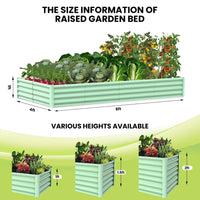 Jardinière surélevée Garvee en métal 8x4x2 pi, en acier thermolaqué antirouille pour l'extérieur