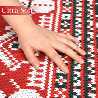 Tapis de Noël Garvee, rouge, pour cuisine, chambre, salon, lavable, antidérapant, fin, tissé synthétique, décoration de Noël, rouge
