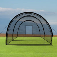 Cage de frappe de baseball Garvee de 10 m avec cadre, en polyester et poteaux en fibre de verre, pour l'entraînement au baseball et au golf dans le jardin, 10 x 3,7 x 2,4 m, noir