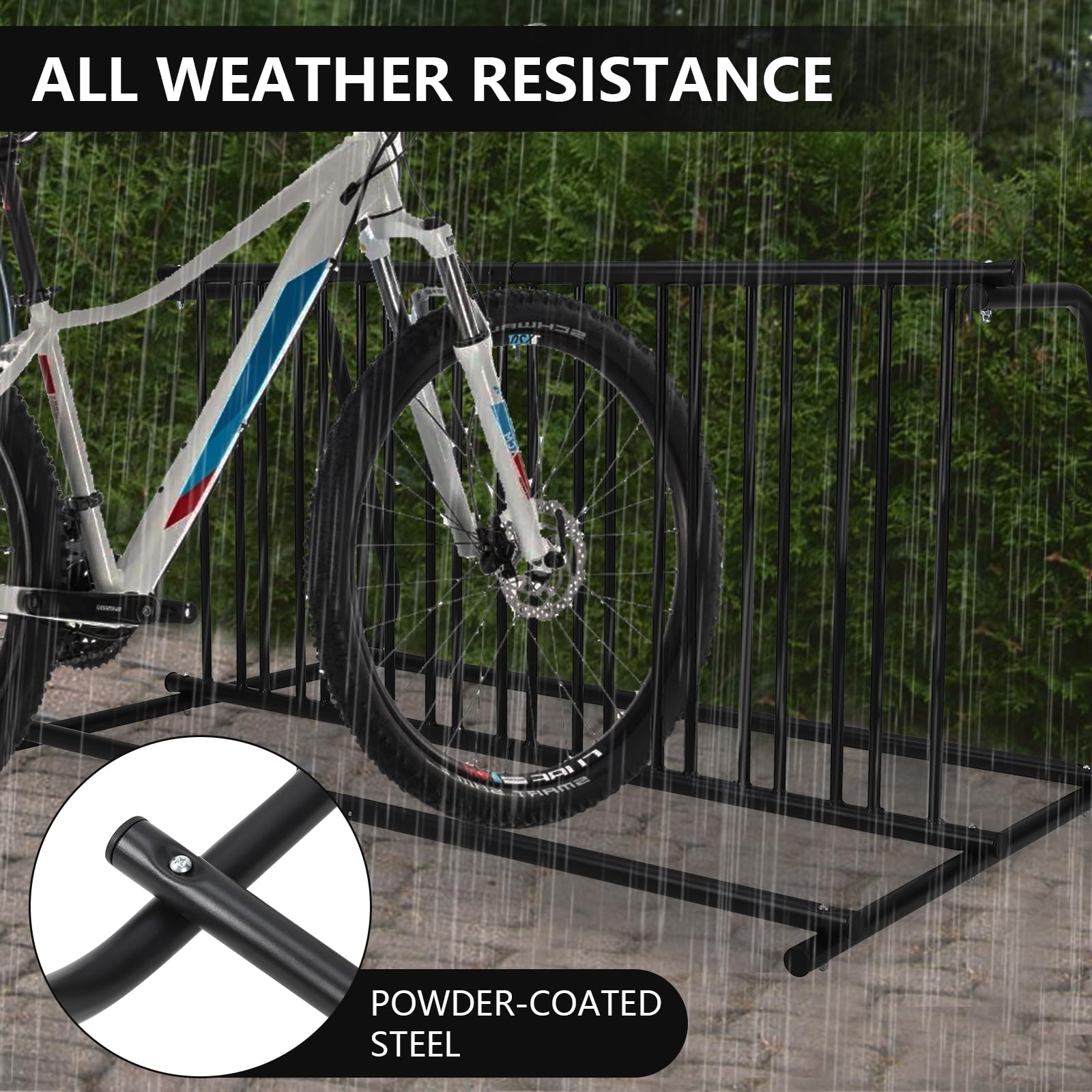 Porte-vélos Garvee, lot de 10, acier thermolaqué, pour garages et événements, 155 cm, robuste et résistant aux intempéries
