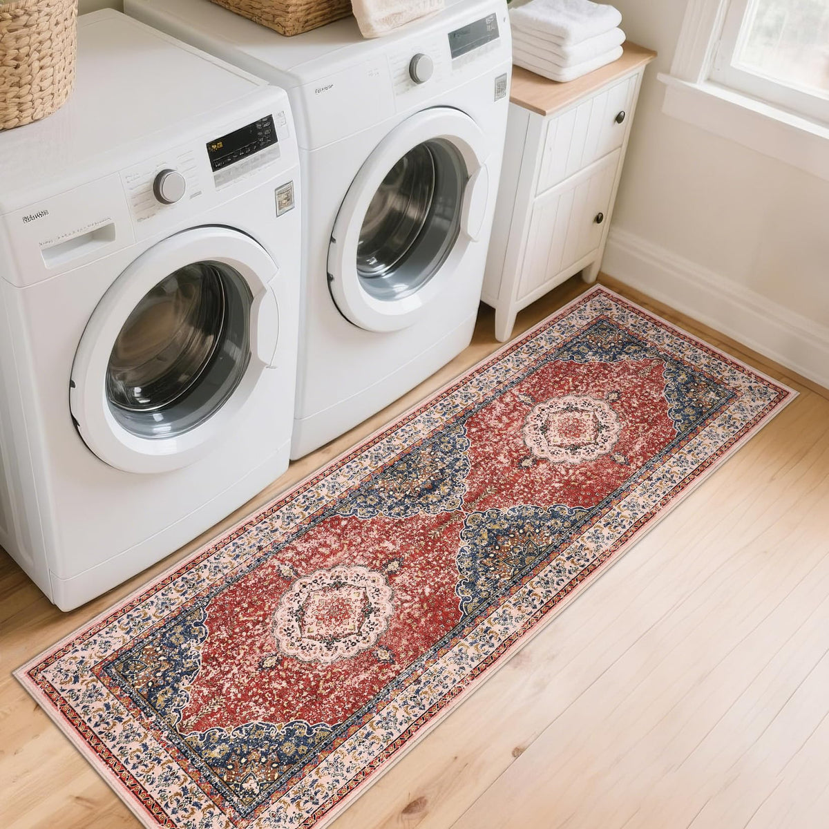 Garvee Boho Vintage Teppich Waschbar Rutschfest für Wohnzimmer & Schlafzimmer