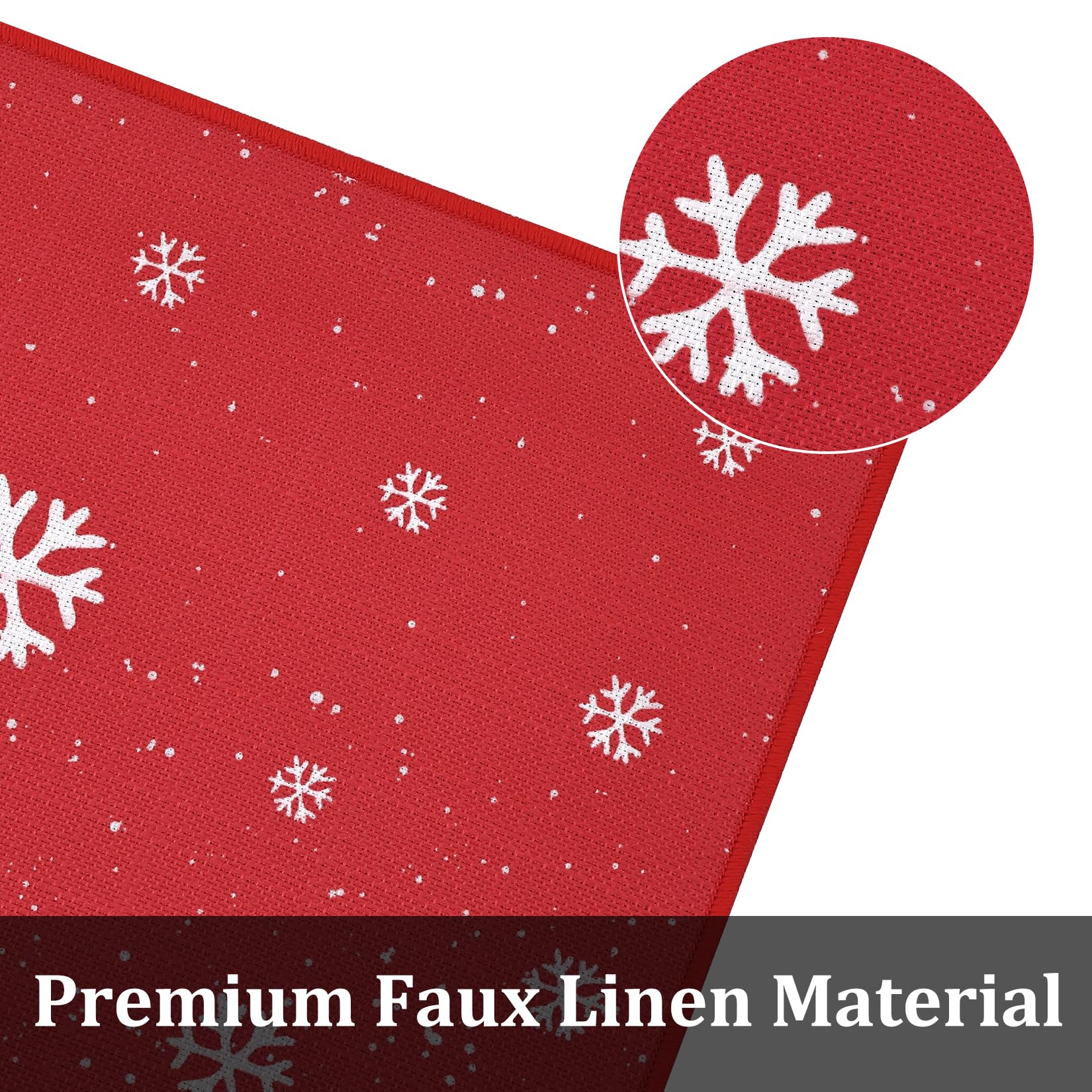 Garvee joyeux noël Keukentapijt Geweven lin antidérapant Wasbar Kerst Sneeuwvlok Design 40x60 40x120 cm décor de cuisine d'hiver