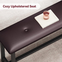 Ensemble table et chaises Garvee pour 4 personnes avec 2 banquettes rembourrées, rectangulaire, robuste en MDF et acier, gain de place, imperméable, idéal pour les petites pièces