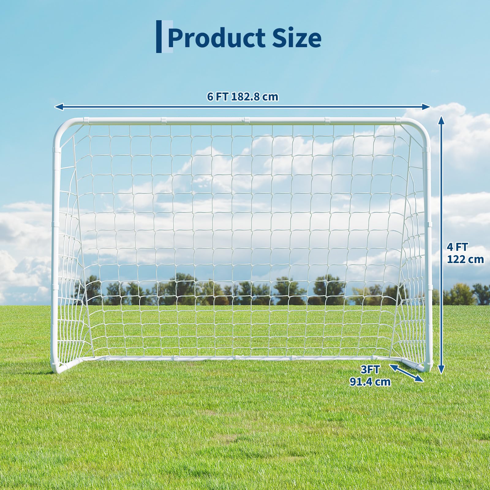 Garvee But de Football Portable pour Enfants et Adultes, Cadre en Acier Galvanisé, Cage d’Entraînement pour Jardin et Extérieur, Rouge