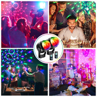 Garvee Boule disco LED RGB avec 7 couleurs, activation sonore, rotation à 360°, câble USB de 4 m pour fêtes, anniversaires, bars, mariages, Noël, 2