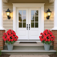 Bégonias artificiels lavande Garvee en boule de 58 cm (23 po), en polyéthylène résistant aux UV et aux intempéries, avec piquet pour le sol, pour jardin et terrasse (vert).