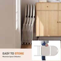 Ensemble de 4 chaises pliantes Garvee avec coussins, revêtements en lin, structure métallique robuste, beige, pliables et ergonomiques, idéales pour le bureau et les événements. Parfaites pour le bureau et les événements.