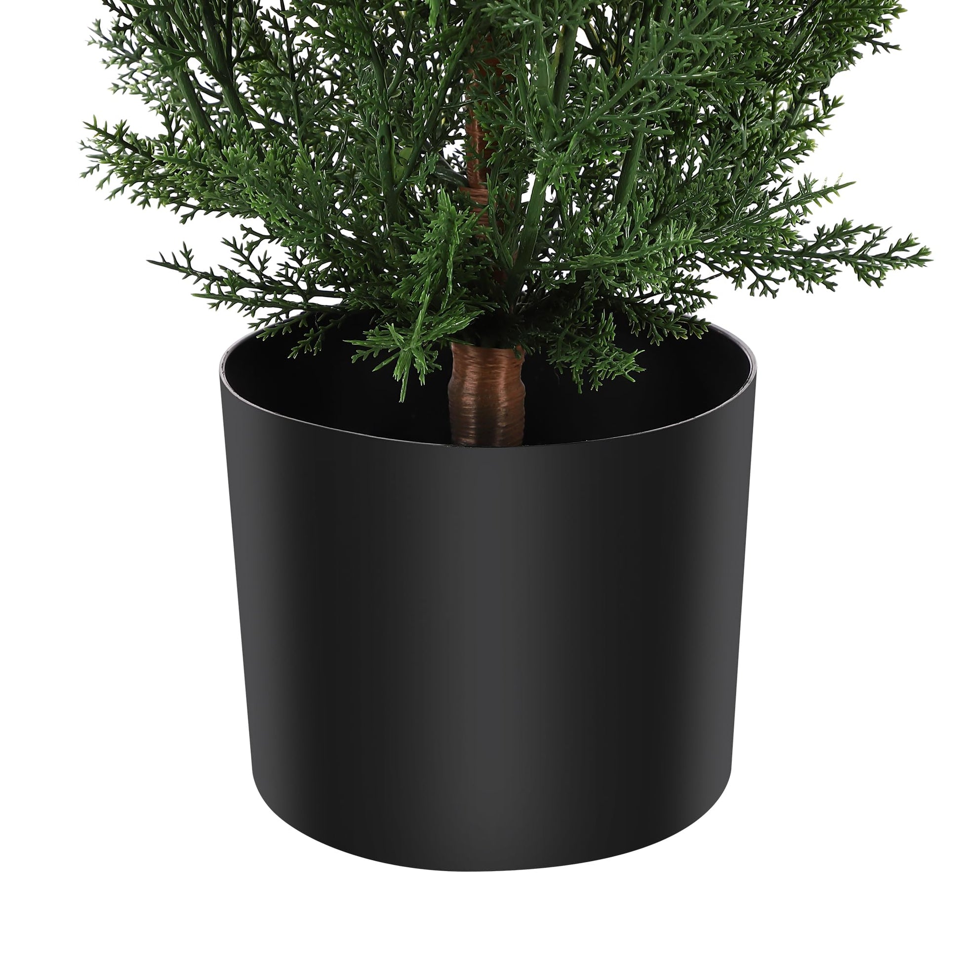 Garvee Lot de 2 arbres artificiels cèdre 91 cm, faux arbustes avec protection UV, décoration intérieure et extérieure pour entrée, terrasse, balcon et jardin
