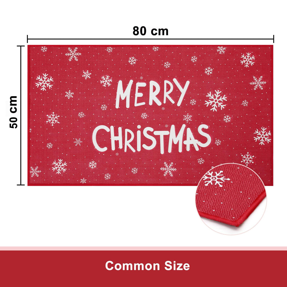 Tapis d'entrée et d'extérieur Garvee Kerst Deurmat avec envers en caoutchouc antidérapant et lavable, décoration de Noël, 50 x 80 cm