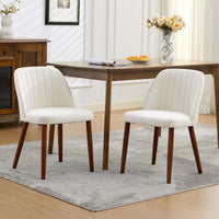 Ensemble de 2 chaises de salle à manger Garvee en bois, rembourrées, design moderne, compactes, marron, pour cuisine et restaurant.