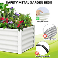 Jardinière surélevée galvanisée Garvee 180 x 90 x 45 cm, 2 pièces, métal durable, fond ouvert, rebord de sécurité, stable, pour jardin et terrasse, grise