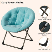 Fauteuil soucoupe Garvee, fauteuil lune pliable en fausse fourrure, idéal pour la chambre et le salon, peluche surdimensionnée