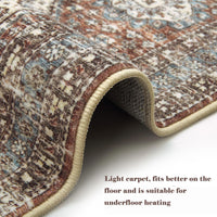 Tapis lavable Garvee, facile à nettoyer, antidérapant, pour chambre et salon, 80 x 150 cm, marron