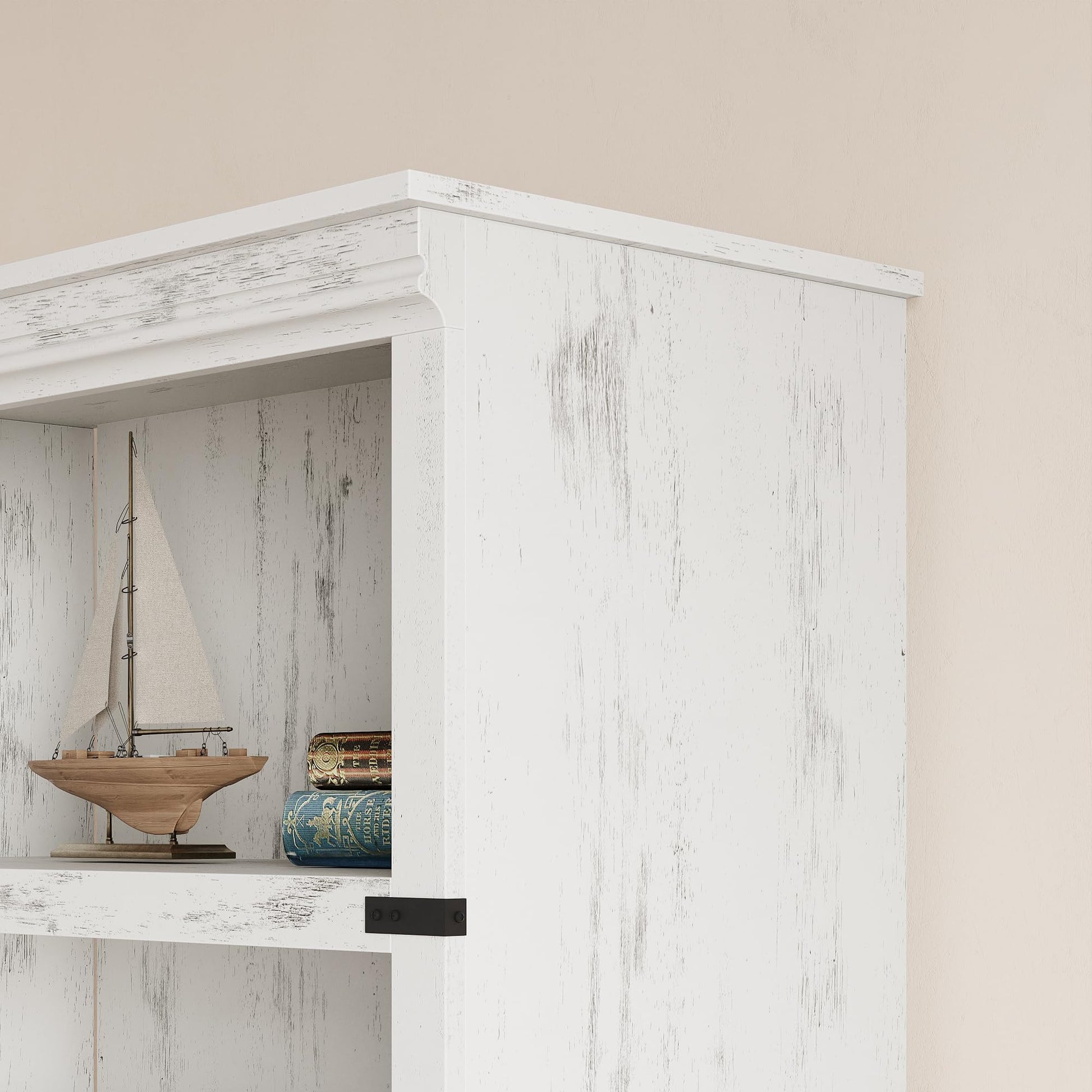 Garvee bibliothèque haute 62 × 32 × 171 cm, 4 niveaux ouverts, finition blanche, style industriel