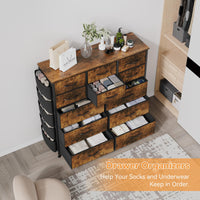 Commode Garvee à 12 tiroirs, structure en tissu et métal, idéale pour la chambre, la chambre d'enfant ou le couloir, multicolore, 12 tiroirs