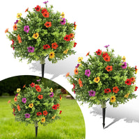 Garvee Lot de 2 arbres artificiels de 60 cm (2 pi) réalistes, faciles d'entretien et durables pour la décoration intérieure et extérieure (bureaux, fêtes, etc.), verts