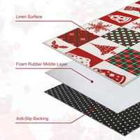 Tapis de Noël Garvee anti-salissures d'extérieur antidérapant, lavable et absorbant, 40 x 80 cm, blanc